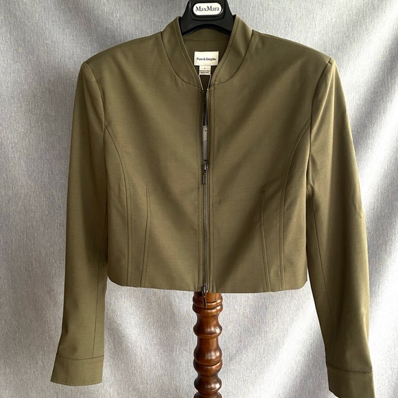 NWT Pure & Simple | Olive Cropped Madrid Jacket - Picture 8 of 17